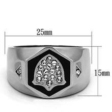 Load image into Gallery viewer, TK1069 - High polished (no plating) Stainless Steel Ring with Top Grade Crystal  in Clear