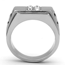 Load image into Gallery viewer, TK1071 - High polished (no plating) Stainless Steel Ring with Top Grade Crystal  in Clear