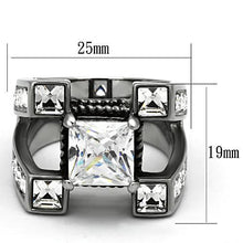 Load image into Gallery viewer, TK1072 - High polished (no plating) Stainless Steel Ring with AAA Grade CZ  in Clear