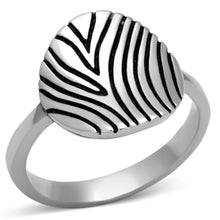 Load image into Gallery viewer, TK1078 - High polished (no plating) Stainless Steel Ring with Epoxy  in Jet