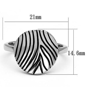 TK1078 - High polished (no plating) Stainless Steel Ring with Epoxy  in Jet