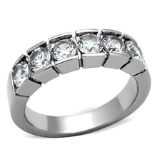 Load image into Gallery viewer, TK1082 - High polished (no plating) Stainless Steel Ring with AAA Grade CZ  in Clear