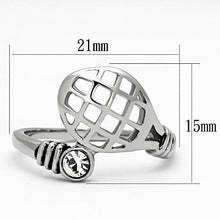 Load image into Gallery viewer, TK1083 - High polished (no plating) Stainless Steel Ring with Top Grade Crystal  in Clear