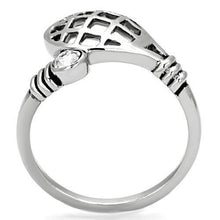 Load image into Gallery viewer, TK1083 - High polished (no plating) Stainless Steel Ring with Top Grade Crystal  in Clear