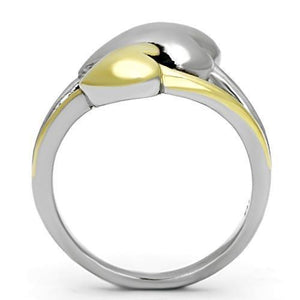 TK1091 - Two-Tone IP Gold (Ion Plating) Stainless Steel Ring with No Stone