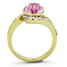 Load image into Gallery viewer, TK1097 - IP Gold(Ion Plating) Stainless Steel Ring with Top Grade Crystal  in Rose