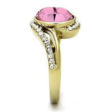 Load image into Gallery viewer, TK1097 - IP Gold(Ion Plating) Stainless Steel Ring with Top Grade Crystal  in Rose