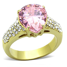 Load image into Gallery viewer, TK1098 - IP Gold(Ion Plating) Stainless Steel Ring with AAA Grade CZ  in Rose