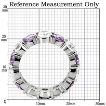 Load image into Gallery viewer, TK109 - High polished (no plating) Stainless Steel Ring with AAA Grade CZ  in Amethyst