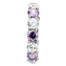 Load image into Gallery viewer, TK109 - High polished (no plating) Stainless Steel Ring with AAA Grade CZ  in Amethyst