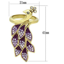 Load image into Gallery viewer, TK1101 - IP Gold(Ion Plating) Stainless Steel Ring with Top Grade Crystal  in Multi Color