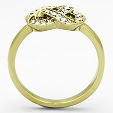 Load image into Gallery viewer, TK1111 - IP Gold(Ion Plating) Stainless Steel Ring with Top Grade Crystal  in Clear