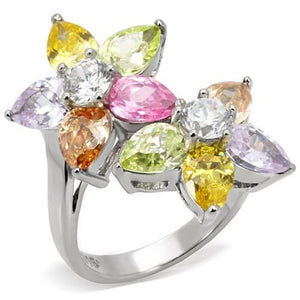 Kered Cocktail Ring - Stainless Steel, AAA CZ , Multi Color - TK111