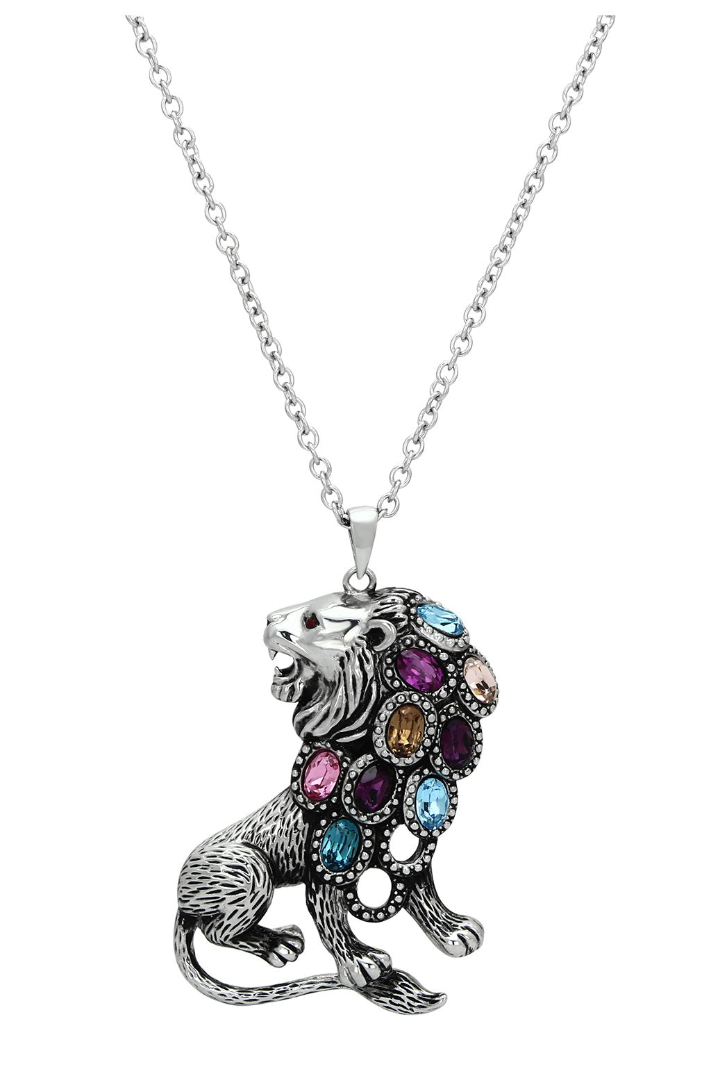 TK1125 - High polished (no plating) Stainless Steel Chain Pendant with Top Grade Crystal  in Multi Color