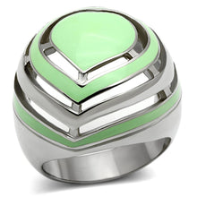 Load image into Gallery viewer, TK1140 - High polished (no plating) Stainless Steel Ring with Epoxy  in Emerald