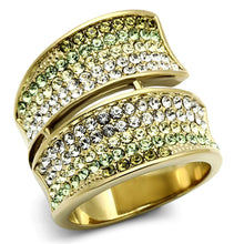 Load image into Gallery viewer, TK1146 - IP Gold(Ion Plating) Stainless Steel Ring with Top Grade Crystal  in Multi Color