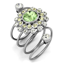 Load image into Gallery viewer, TK1148 - High polished (no plating) Stainless Steel Ring with Top Grade Crystal  in Peridot