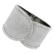 Load image into Gallery viewer, TK1152 - High polished (no plating) Stainless Steel Bangle with Top Grade Crystal  in Clear