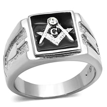 Load image into Gallery viewer, TK1158 - High polished (no plating) Stainless Steel Ring with Top Grade Crystal  in Clear