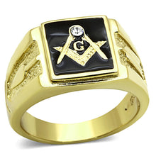 Load image into Gallery viewer, TK1159 - IP Gold(Ion Plating) Stainless Steel Ring with Top Grade Crystal  in Clear