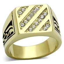 Load image into Gallery viewer, TK1189 - IP Gold(Ion Plating) Stainless Steel Ring with Top Grade Crystal  in Clear