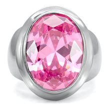 Load image into Gallery viewer, TK118 - High polished (no plating) Stainless Steel Ring with AAA Grade CZ  in Rose