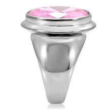 Load image into Gallery viewer, TK118 - High polished (no plating) Stainless Steel Ring with AAA Grade CZ  in Rose