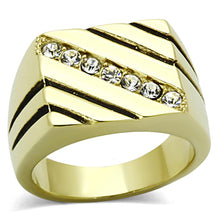 Load image into Gallery viewer, TK1190 - IP Gold(Ion Plating) Stainless Steel Ring with Top Grade Crystal  in Clear