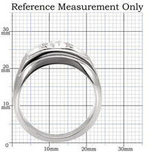 Load image into Gallery viewer, TK119 - High polished (no plating) Stainless Steel Ring with Top Grade Crystal  in Clear