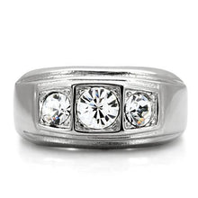 Load image into Gallery viewer, TK119 - High polished (no plating) Stainless Steel Ring with Top Grade Crystal  in Clear