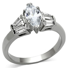 Load image into Gallery viewer, TK1220 - High polished (no plating) Stainless Steel Ring with AAA Grade CZ  in Clear