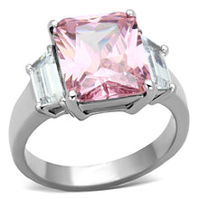 Load image into Gallery viewer, TK1224 - High polished (no plating) Stainless Steel Ring with AAA Grade CZ  in Rose