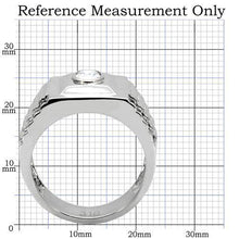 Load image into Gallery viewer, TK122 - High polished (no plating) Stainless Steel Ring with AAA Grade CZ  in Clear