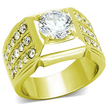 Load image into Gallery viewer, TK1233G IP Gold(Ion Plating) Stainless Steel Ring with AAA Grade CZ in Clear