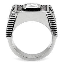 Load image into Gallery viewer, TK123 - High polished (no plating) Stainless Steel Ring with AAA Grade CZ  in Clear