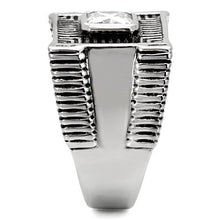 Load image into Gallery viewer, TK123 - High polished (no plating) Stainless Steel Ring with AAA Grade CZ  in Clear