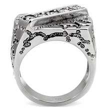 Load image into Gallery viewer, TK124 - High polished (no plating) Stainless Steel Ring with AAA Grade CZ  in Clear