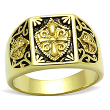 Load image into Gallery viewer, TK127G - IP Gold(Ion Plating) Stainless Steel Ring with Epoxy  in Jet