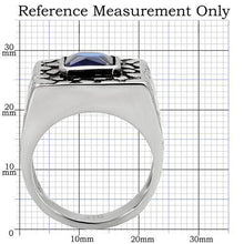 Load image into Gallery viewer, TK128 - High polished (no plating) Stainless Steel Ring with Synthetic Synthetic Glass in Montana