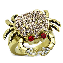 Load image into Gallery viewer, TK1290 - IP Gold(Ion Plating) Stainless Steel Ring with Top Grade Crystal  in Multi Color