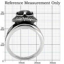 Load image into Gallery viewer, TK130 - High polished (no plating) Stainless Steel Ring with Synthetic Synthetic Glass in Montana