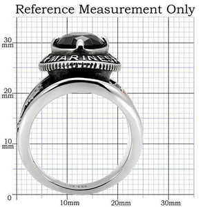 TK130 - High polished (no plating) Stainless Steel Ring with Synthetic Synthetic Glass in Montana