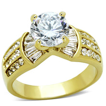 Load image into Gallery viewer, TK1323 - IP Gold(Ion Plating) Stainless Steel Ring with AAA Grade CZ  in Clear