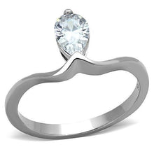 Load image into Gallery viewer, TK1336 - High polished (no plating) Stainless Steel Ring with AAA Grade CZ  in Clear