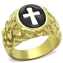 Load image into Gallery viewer, TK1358 - Two-Tone IP Gold (Ion Plating) Stainless Steel Ring with No Stone