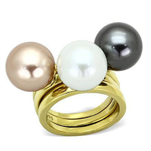 Load image into Gallery viewer, TK1370 - IP Gold(Ion Plating) Stainless Steel Ring with Synthetic Pearl in Multi Color