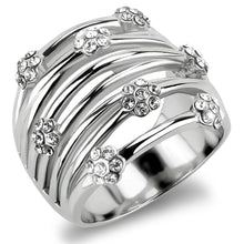 Load image into Gallery viewer, TK1372 - High polished (no plating) Stainless Steel Ring with Top Grade Crystal  in Clear