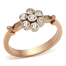 Load image into Gallery viewer, TK1378 - IP Rose Gold(Ion Plating) Stainless Steel Ring with Top Grade Crystal  in Clear