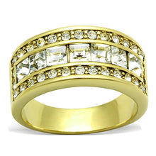 Load image into Gallery viewer, TK1386 - IP Gold(Ion Plating) Stainless Steel Ring with Top Grade Crystal  in Clear