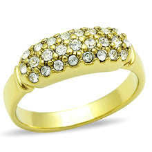 Load image into Gallery viewer, TK1389 - IP Gold(Ion Plating) Stainless Steel Ring with Top Grade Crystal  in Clear